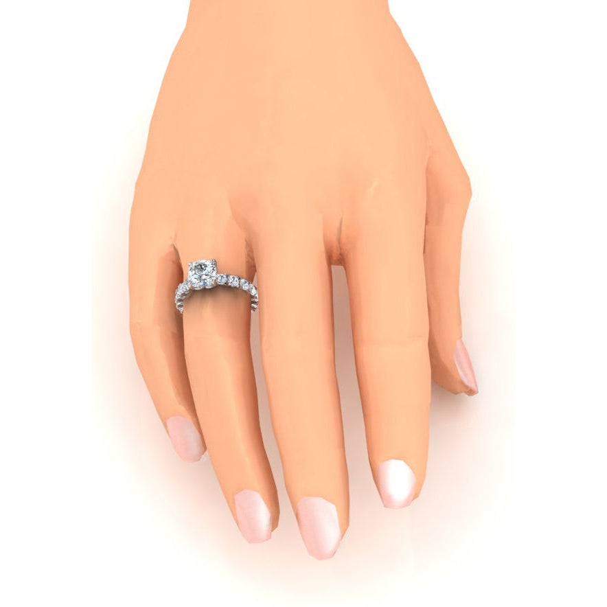 Cushion Anniversary Band Ring 4 Ct. Gold Ladies Jewelry - Solitaire Ring with Accents-harrychadent.ca