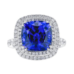 Cushion Cut Sapphire Engagement Ring