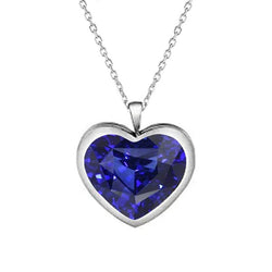 Solitaire Pendant Heart Sri Lankan Sapphire Bezel Set 2.50 Cara