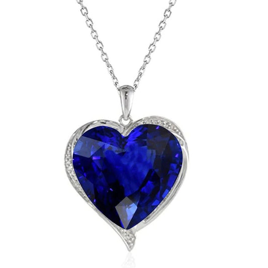 Solitaire Heart Bezel Pendant Sri Lankan Sapphire Gold 3.50 Carats - Gemstone Pendant-harrychadent.ca