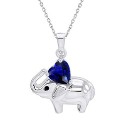 Solitaire Elephant Pendant Heart Sri Lankan Sapphire 1 Carat