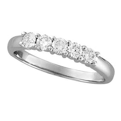 Five Stone Lab Grown Diamond Half Eternity Band 0.50 Carats 14K White Gold