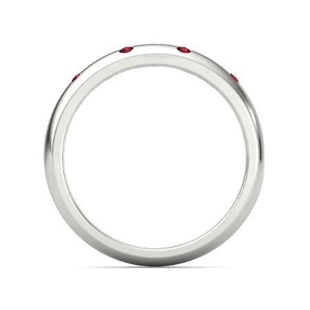 Gypsy Lab Grown Diamond Comfort Fit Ruby Band 1.10 Carats White Gold 14K