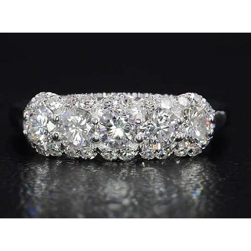 Half Eternity Lab Grown Diamond Band 4.50 Carats White Gold Jewelry New