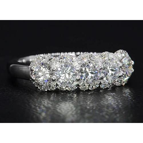 Half Eternity Lab Grown Diamond Band 4.50 Carats White Gold Jewelry New