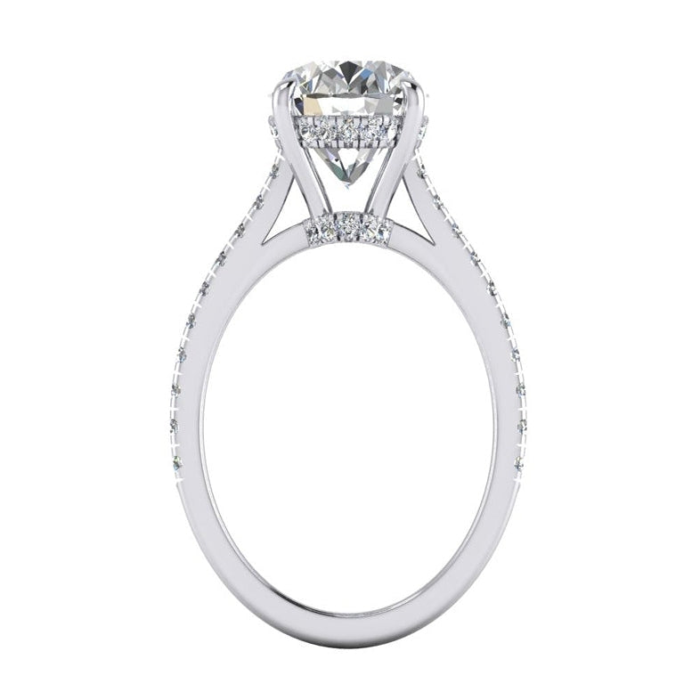 Hidden Halo Oval Diamond Engagement Ring With Accents 5.50 Carats - Halo Ring-harrychadent.ca