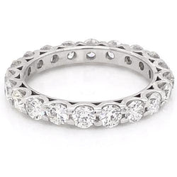 Lab Grown Diamond Eternity Wedding Band 3 Carats U Scallop Set Women Jewelry
