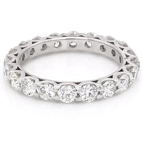 Lab Grown Diamond Eternity Wedding Band 3 Carats U Scallop Set Women Jewelry
