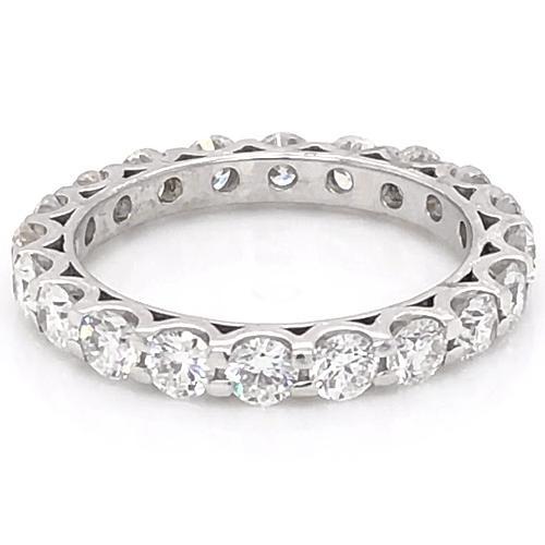 Lab Grown Diamond Eternity Wedding Band 3 Carats U Scallop Set Women Jewelry