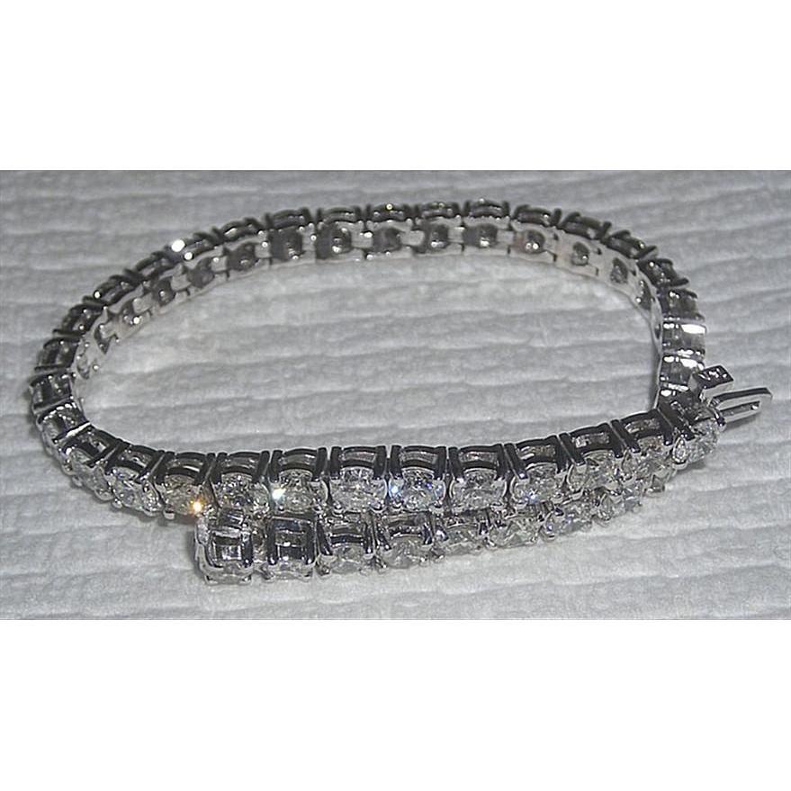 Lab Grown Diamond Women Tennis Bracelet White Gold Sparkling 10.08 Carats - Tennis Bracelet-harrychadent.ca