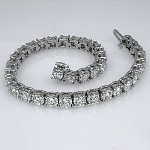 Lady Tennis Bracelet 18.50 Carats Round Cut Lab Grown Diamond White Gold Fine-harrychadent.ca