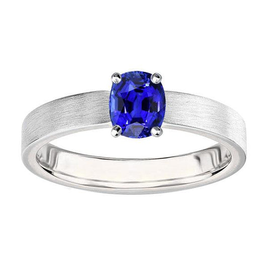 Men's Gemstone Solitaire Ring Oval Natural Blue Sapphire 1.50 Carats