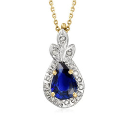 Pear Gemstone & Round Natural Earth Mined Diamond Halo Pendant Leaf Style 3 Carats