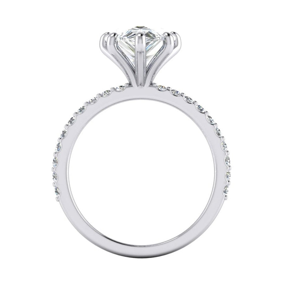 2 Carats Diamond Ring Women White Gold 14K Solitaire With Accent - Solitaire Ring with Accents-harrychadent.ca