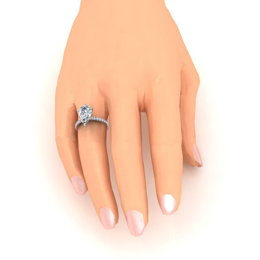 2 Carats Diamond Ring Women White Gold 14K Solitaire With Accent - Solitaire Ring with Accents-harrychadent.ca