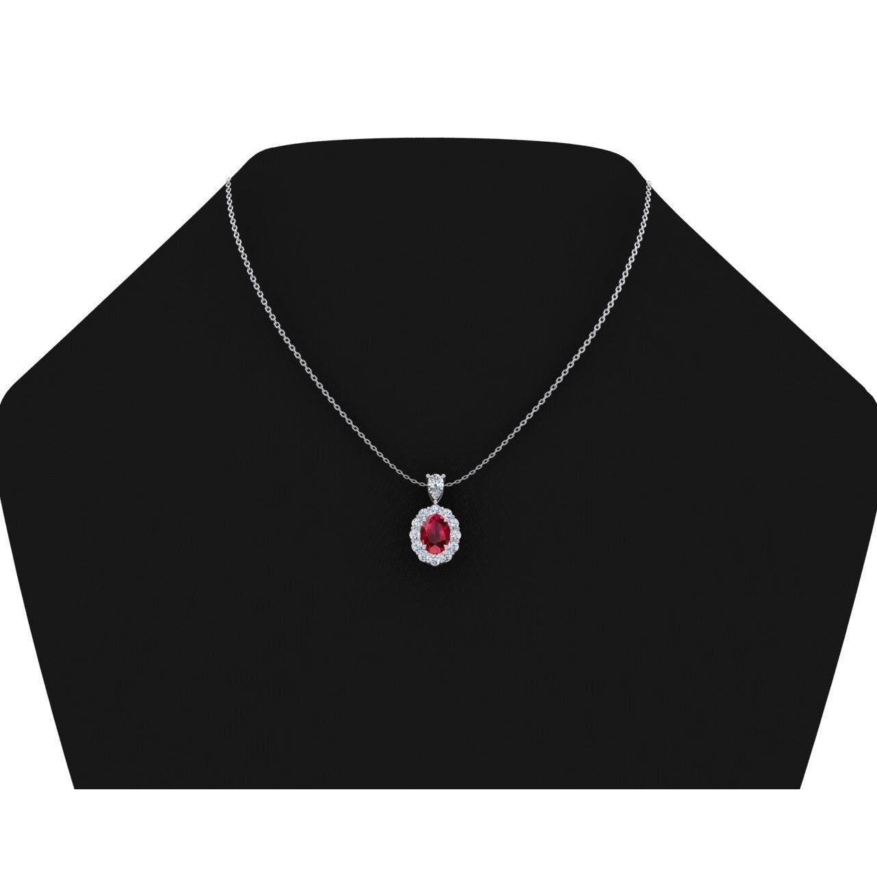 Eagle Claw Prongs Ruby Necklace Halo Gemstone Jewelry