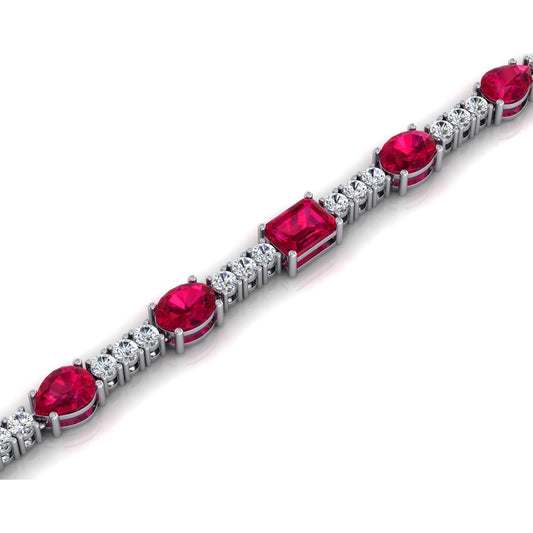 Red Ruby Diamond Necklace 46.50 Carats Gemstone Jewelry