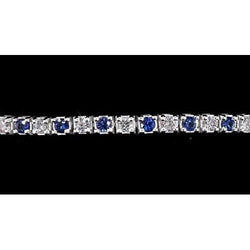Sapphire And Natural Earth Mined Diamond Bracelet