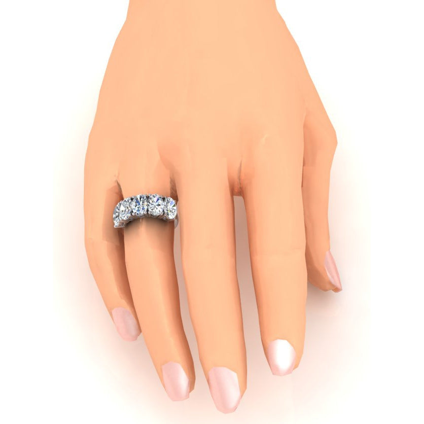 Sparkling Diamond 5 Stone Engagement Ring