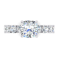 Cushion Anniversary Band Ring 4 Ct. Gold Ladies Jewelry