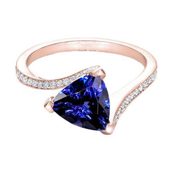 Srilanka Sapphire Engagement Ring 2.50 Carats Trillion Cut