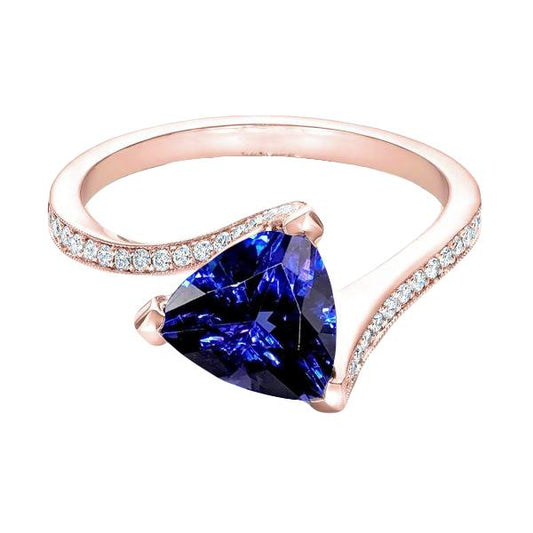 Srilanka Sapphire Engagement Ring 2.50 Carats Trillion Cut