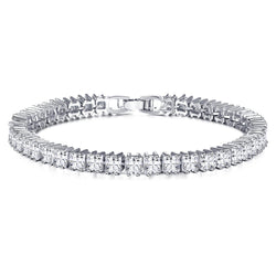 White Gold 14K Prong Set 18.90 Ct. Sparkling Lab Grown Diamonds Tennis Bracelet