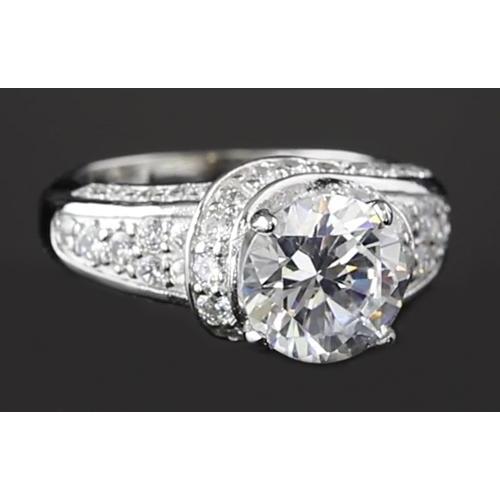 3.50 Carats Pave Setting Anniversary Ring Round Diamond - Anniversary Ring-harrychadent.ca