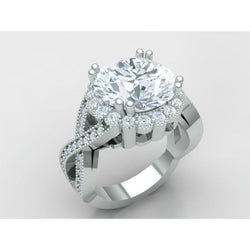 3 Carats Round Antique Style Natural Earth Mined Diamond Wedding Ring Fine Jewelry