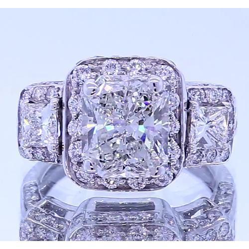 Vintage Inspired 3.50 Carats Cushion Diamond Anniversary Ring - Anniversary Ring-harrychadent.ca