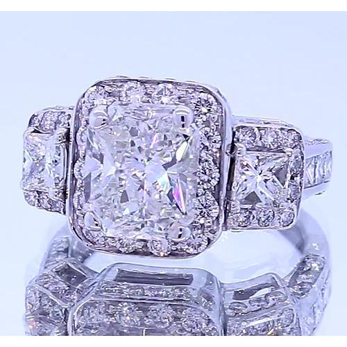 Vintage Inspired 3.50 Carats Cushion Diamond Anniversary Ring - Anniversary Ring-harrychadent.ca