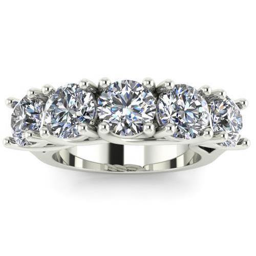 2.5 Carats Round Prong Set Diamond Wedding Band - Band-harrychadent.ca