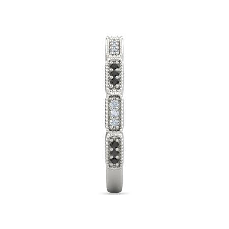 Anniversary Band 0.54 Carats Black Diamonds Vintage White Gold 14K - Band-harrychadent.ca