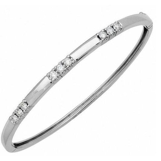 1.35 Ct Brilliant Cut Diamond Bangle 14K White Gold - Bangle-harrychadent.ca