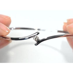Single Natural Earth Mined Diamond Bangle 0.75 Carats Ladies Jewelry New