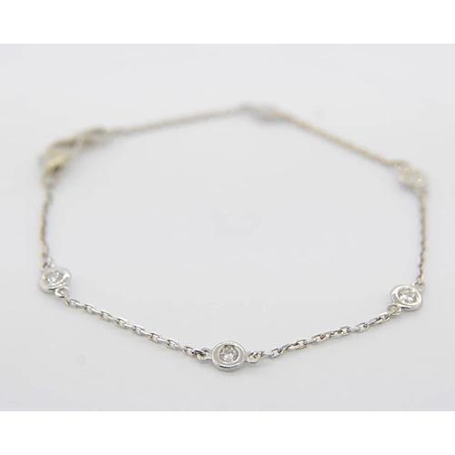 Diamond Round Bracelet 1.50 Carats Bezel Set Jewelry New - Chain Bracelet-harrychadent.ca