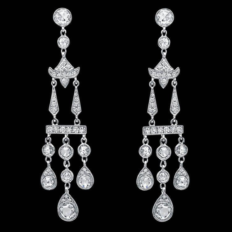Sparkling Chandelier Diamond Earrings 3 Carat Diamond Earring - Chandelier Earring-harrychadent.ca