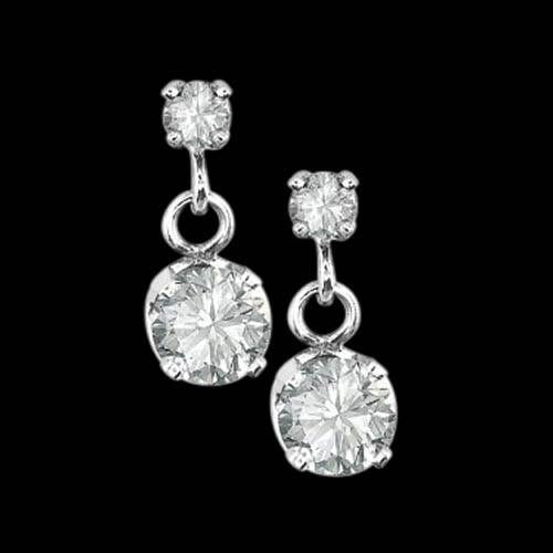 2.40 Carats Sparkling Round Brilliant Diamonds Dangle Earrings Pair - Dangle Earrings-harrychadent.ca