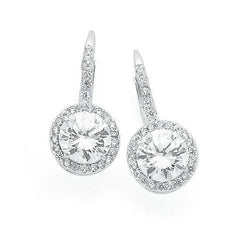 Diamonds Dangle Earrings F Vs1/Vvs1 3.80 Carats White Gold 14K