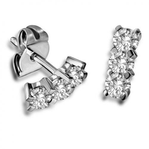 2 Ct Round Prong Set Diamond Drop Earring 14K White Gold - Drop Earrings-harrychadent.ca