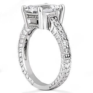 Diamond Engagement Ring 1.50 Ct. Vintage Style White Gold 14K - Engagement Ring-harrychadent.ca