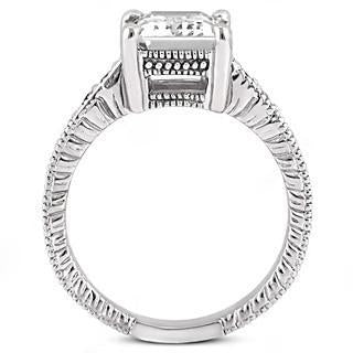 Diamond Engagement Ring 1.50 Ct. Vintage Style White Gold 14K - Engagement Ring-harrychadent.ca