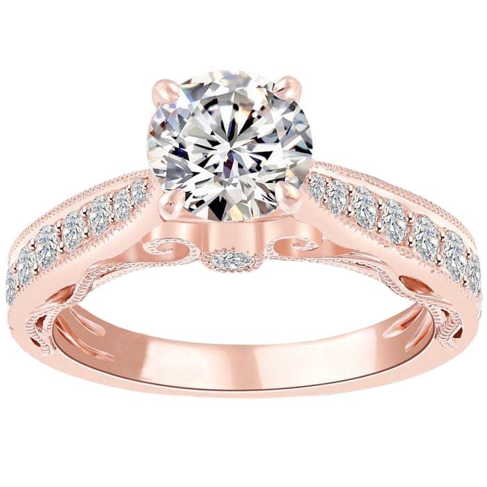 Diamond Engagement Ring 3.40 Carats New 14K Rose Gold - Engagement Ring-harrychadent.ca