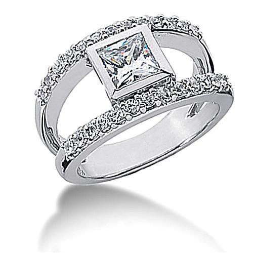 Natural Diamond 1 Carat White Gold Engagement Ring - Engagement Ring-harrychadent.ca