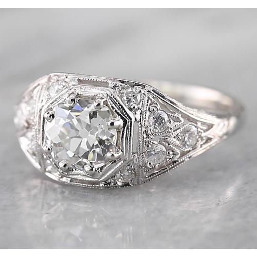 Old Miner Diamond Ring 2 Carats White Gold 14K - Engagement Ring-harrychadent.ca