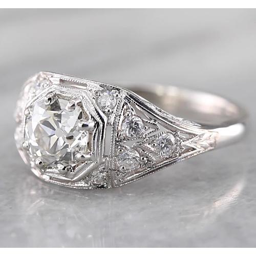 Old Miner Diamond Ring 2 Carats White Gold 14K - Engagement Ring-harrychadent.ca