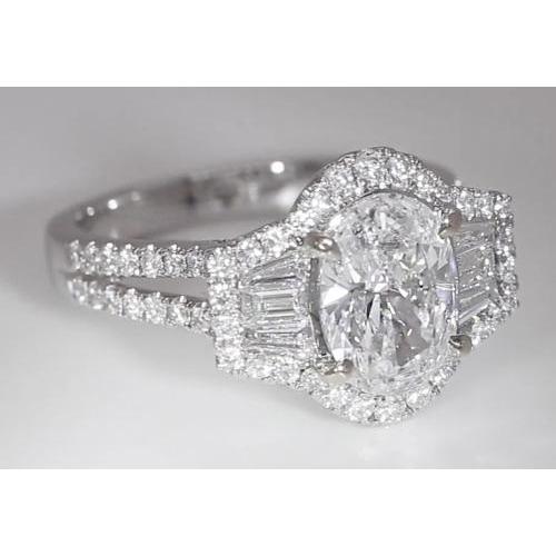 4.50 Carats Oval Cut Diamond Anniversary Ring Split Shank - Engagement Ring Set-harrychadent.ca