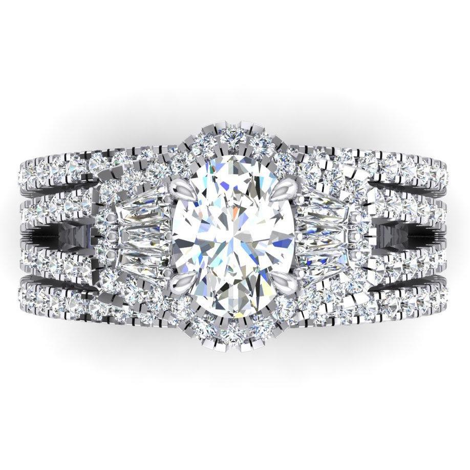 4.50 Carats Oval Cut Diamond Anniversary Ring Split Shank - Engagement Ring Set-harrychadent.ca