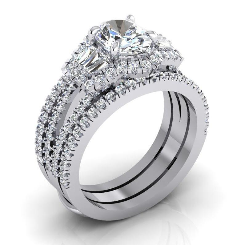 4.50 Carats Oval Cut Diamond Anniversary Ring Split Shank - Engagement Ring Set-harrychadent.ca