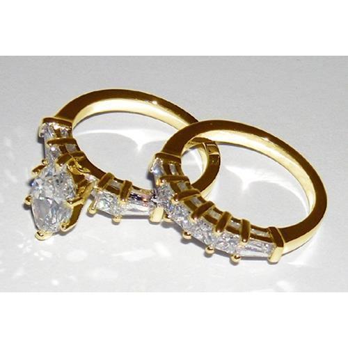 Marquise Cut Diamond Engagement Set 2.75 Carats Ring - Engagement Ring Set-harrychadent.ca